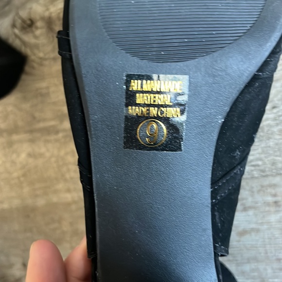 Cut Out Velcro Stap Bootie - Slip On Low Stacked Heel Open Peep Toe Cutout - Picture 8 of 8